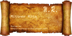 Mittner Rita névjegykártya