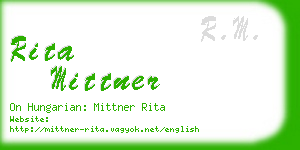 rita mittner business card